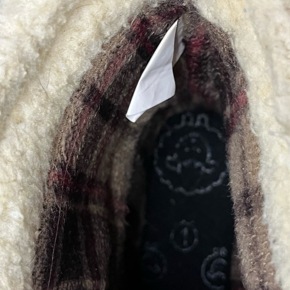 Adrienne‎ Vittadini Girls Flannel and Fur Lined Youth Brown Duck Boots Size 1 - Picture 5 of 8